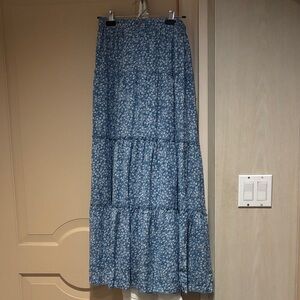 Floral Blue Maxi Skirt